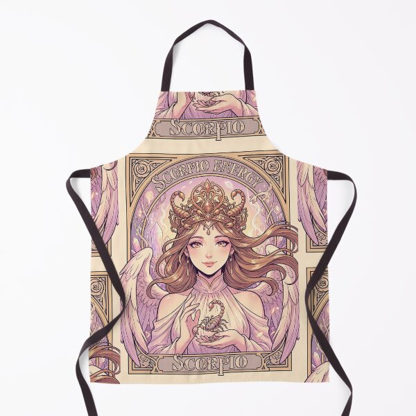 Item preview, Scorpio Energy Art Nouveau Anime Zodiac – Mystic Scorpion Crown Fantasy Illustration designed and sold by RSDigitalPrintDesign.