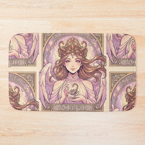 Item preview, Scorpio Energy Art Nouveau Anime Zodiac – Mystic Scorpion Crown Fantasy Illustration designed and sold by RSDigitalPrintDesign.