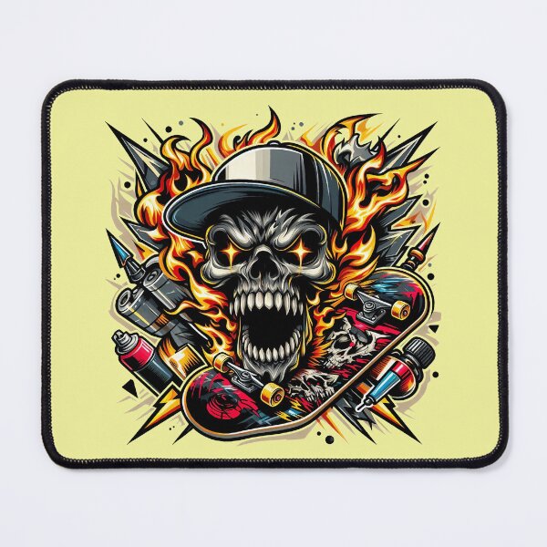 Item preview, "Flaming Skull Tattoo Artist Graffiti". designed and sold by Nadiename.
