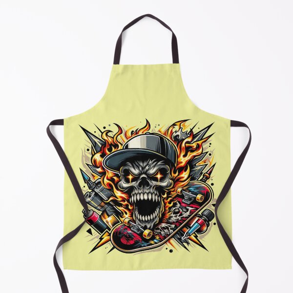 Item preview, "Flaming Skull Tattoo Artist Graffiti". designed and sold by Nadiename.
