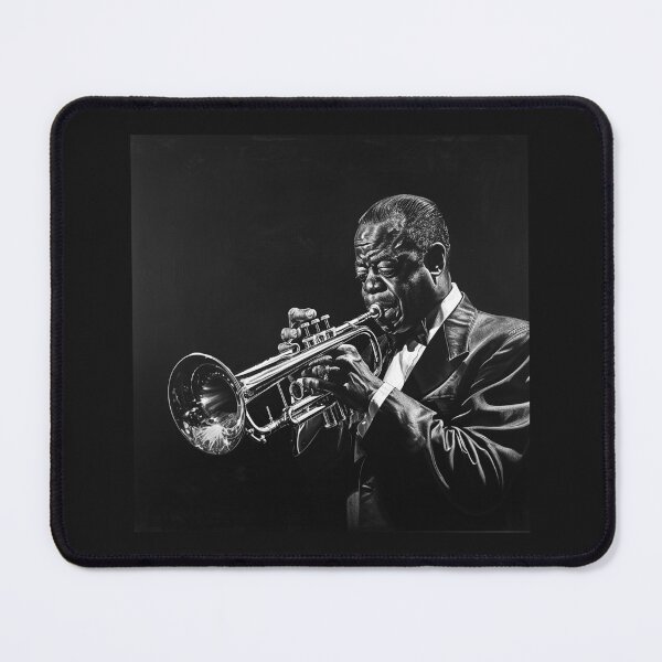 Item preview, Jazz Trumpet Player Portrait | Vintage Musician Performance Art | Black and White Jazz Illustration designed and sold by inkoutninja.