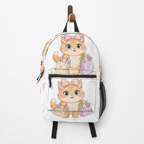 Item preview, Cute Kawaii Kitten Carrying Pastel School Bags designed and sold by Moody Vibes Studio.