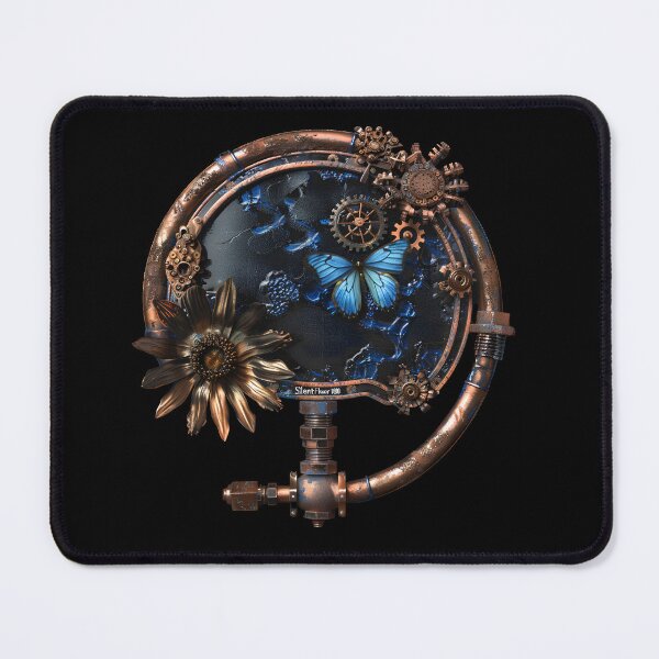 Artikelvorschau, SilentFlower 1888 Mechanischer Steampunk-Rundspiegel mit Schmetterling entworfen und verkauft von SilentFlower.