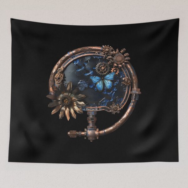 Item preview, ​SilentFlower 1888 Mechanical Steampunk Circular Mirror with Butterfly designed and sold by SilentFlower.