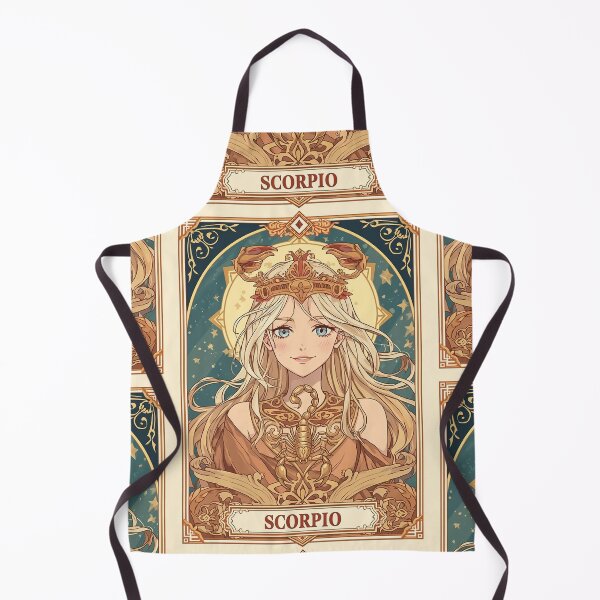 Item preview, Scorpio Energy Art Nouveau Anime Zodiac – Mystic Scorpion Crown Fantasy Illustration designed and sold by RSDigitalPrintDesign.