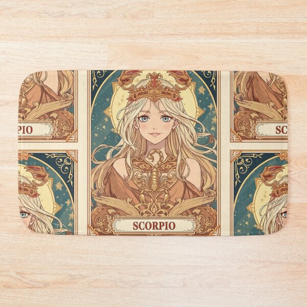 Item preview, Scorpio Energy Art Nouveau Anime Zodiac – Mystic Scorpion Crown Fantasy Illustration designed and sold by RSDigitalPrintDesign.