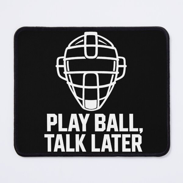 Item preview, Baseball Play Ball Talk Later - Minimalist Umpire Mask | Bold Baseball designed and sold by Uglyandcute.
