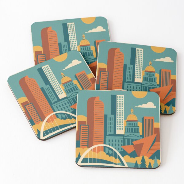Item preview, Retro Pop Art Poster Illustration of Denver | Bold Rocky Mountain Skyline & Downtown Cityscape | Vintage Colorado Wall Art Decor designed and sold by PaintedPixels01.
