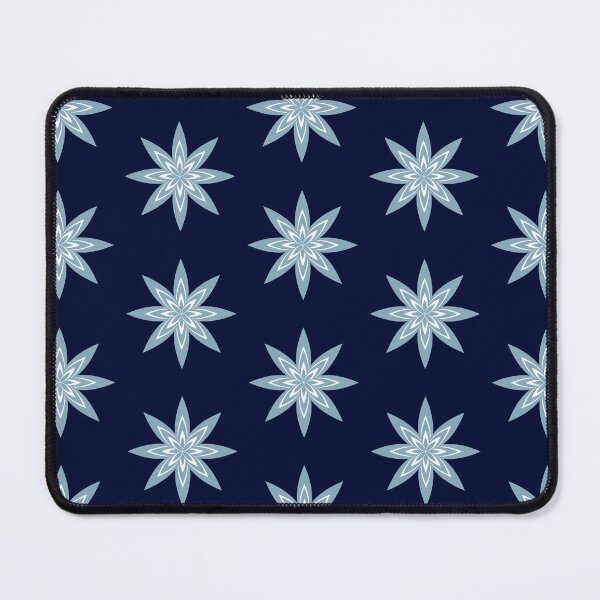 Item preview, Geometric Nordic Starburst – Abstract Navy and Blue Crystal Bloom Motif designed and sold by Jyoti-Quotes.
