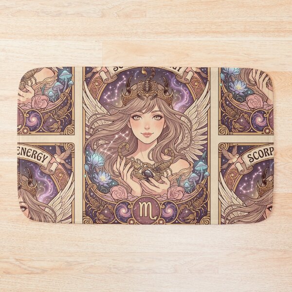 Item preview, Scorpio Energy Art Nouveau Anime Zodiac – Mystic Scorpion Crown Fantasy Illustration designed and sold by RSDigitalPrintDesign.