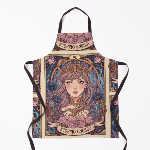 Item preview, Scorpio Energy Art Nouveau Anime Zodiac – Mystic Scorpion Crown Fantasy Illustration designed and sold by RSDigitalPrintDesign.