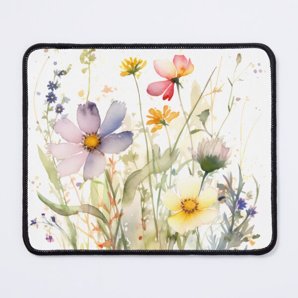 Item preview, Whimsical Pastel Watercolor Wildflower Meadow Cluster designed and sold by VibeShift Studio.