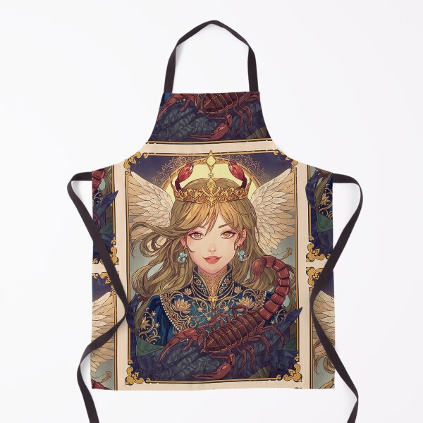 Item preview, Scorpio Energy Art Nouveau Anime Zodiac – Mystic Scorpion Crown Fantasy Illustration designed and sold by RSDigitalPrintDesign.