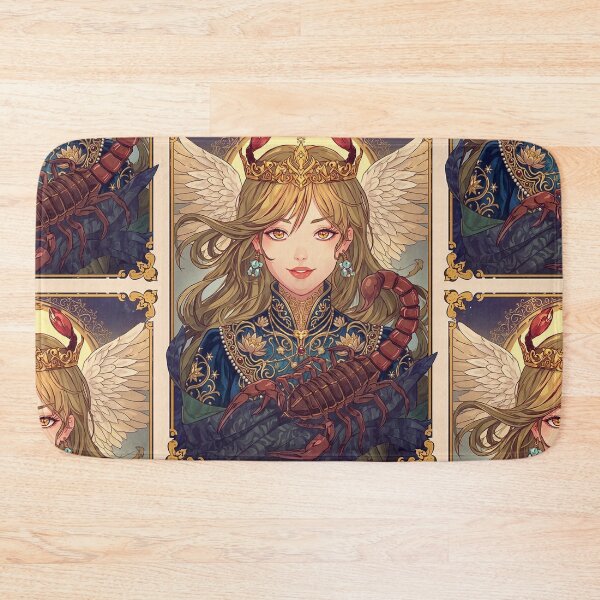 Item preview, Scorpio Energy Art Nouveau Anime Zodiac – Mystic Scorpion Crown Fantasy Illustration designed and sold by RSDigitalPrintDesign.