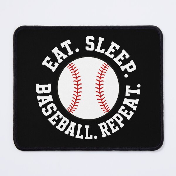 Item preview, Baseball Eat Sleep Baseball Repeat - Classic Sports Motto | Centered Stitched Icon designed and sold by Uglyandcute.