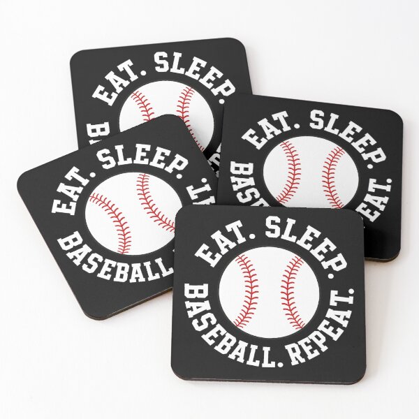 Item preview, Baseball Eat Sleep Baseball Repeat - Classic Sports Motto | Centered Stitched Icon designed and sold by Uglyandcute.