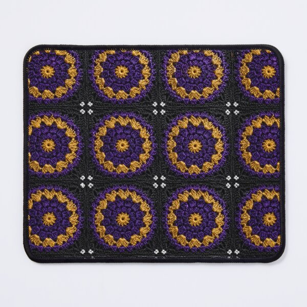 Item preview, Purple Gold Crochet Silk Black Circle Square designed and sold by LuisWorks.