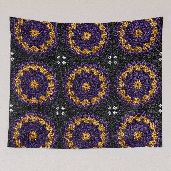Item preview, Purple Gold Crochet Silk Black Circle Square designed and sold by LuisWorks.