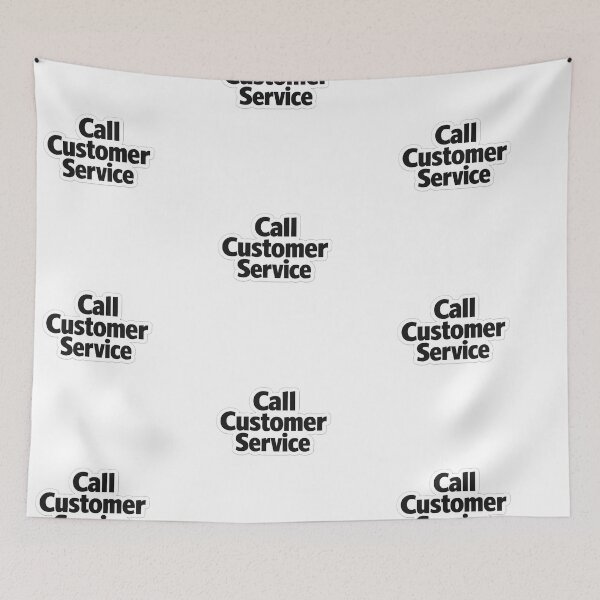 Item preview, Black and white wording 'call customer service' minimalist design  designed and sold by wallartofmio.