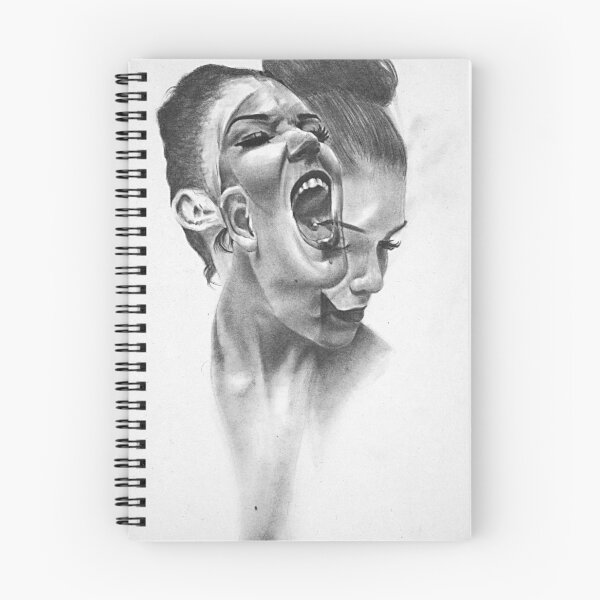 Item preview, Surreal Female Portrait Pencil Art Psychological Scream Sketch designed and sold by BoyanVBart.