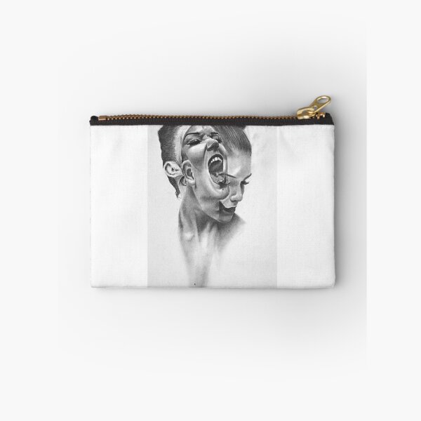 Item preview, Surreal Female Portrait Pencil Art Psychological Scream Sketch designed and sold by BoyanVBart.