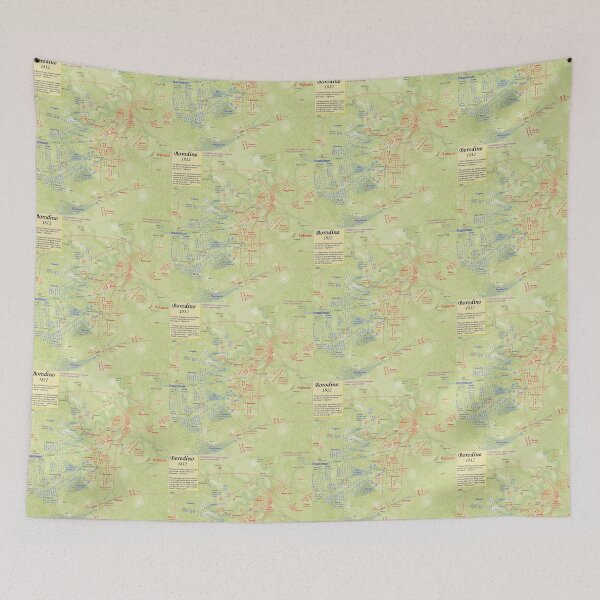 Item preview, Vintage Battle Map - Battle of Borodino (Moscow) - September 7th 1812 designed and sold by TheHappyK.