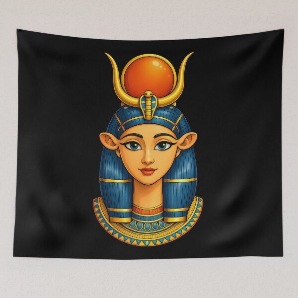Item preview, Cute Hathor Egyptian Goddess | Ancient Egypt Kawaii Art ,Egyptian Mythology Illustration designed and sold by TuyaArts.