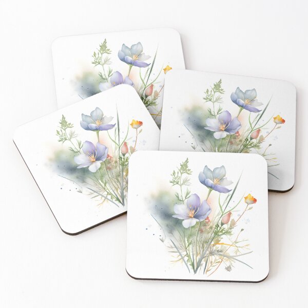 Item preview, Elegant Soft Blue and Purple Watercolor Botanical Bouquet designed and sold by VibeShift Studio.
