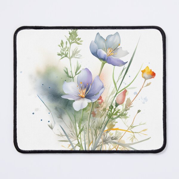 Item preview, Elegant Soft Blue and Purple Watercolor Botanical Bouquet designed and sold by VibeShift Studio.