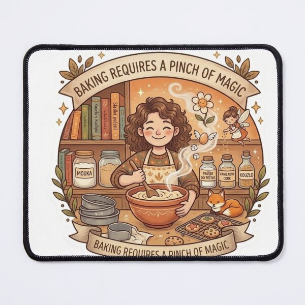 Item preview, Baking Requires a Pinch of Magic Cute Witchy Kitchen Sticker designed and sold by DreamyBrushArt.