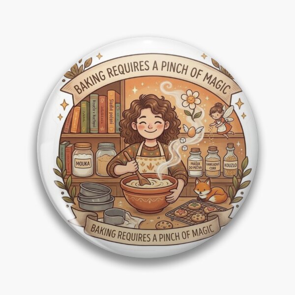 Item preview, Baking Requires a Pinch of Magic Cute Witchy Kitchen Sticker designed and sold by DreamyBrushArt.