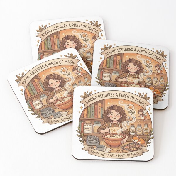 Item preview, Baking Requires a Pinch of Magic Cute Witchy Kitchen Sticker designed and sold by DreamyBrushArt.