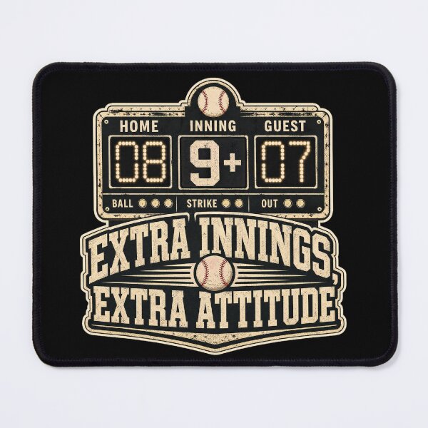 Item preview, Baseball Extra Innings Extra Attitude - Distressed Varsity Baseball Scoreboard designed and sold by Uglyandcute.