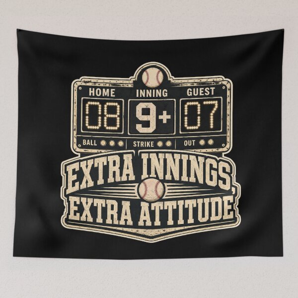 Item preview, Baseball Extra Innings Extra Attitude - Distressed Varsity Baseball Scoreboard designed and sold by Uglyandcute.