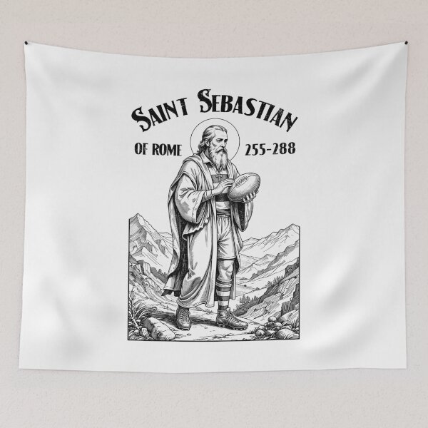 Item preview, Rugby Player Funny Vintage Patron Saint Sebastian Sport designed and sold by GrandeDuc.