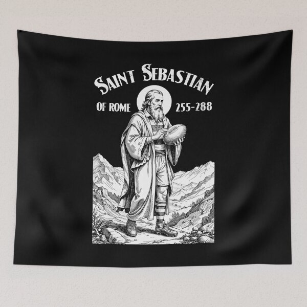 Item preview, Rugby Player Funny Vintage Patron Saint Sebastian Sport designed and sold by GrandeDuc.