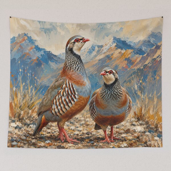 Artikelvorschau, Chukarhuhnpaar, Bergwildtierkunst entworfen und verkauft von TammyHunterArt.