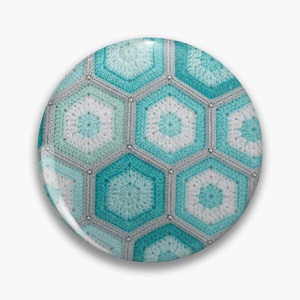 Item preview, Teal Hexagon Crochet Pattern Turquoise Honeycomb Blanket designed and sold by LuisWorks.