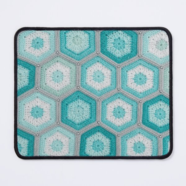 Item preview, Teal Hexagon Crochet Pattern Turquoise Honeycomb Blanket designed and sold by LuisWorks.
