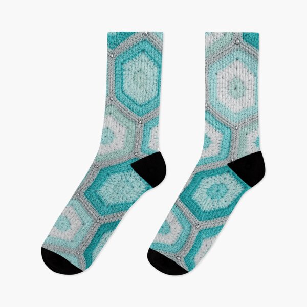 Item preview, Teal Hexagon Crochet Pattern Turquoise Honeycomb Blanket designed and sold by LuisWorks.