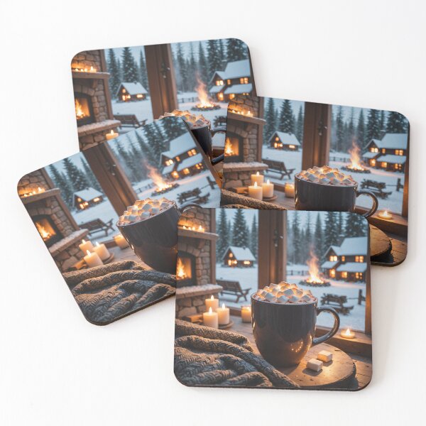 Item preview, Hot Cocoa by the Fire Art Print designed and sold by PinOasisco.