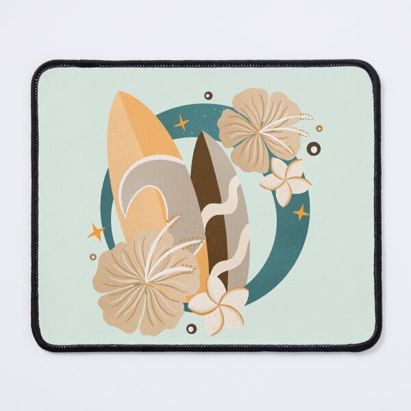 Item preview, Retro Surfboards Badge - cream, sand and teal designed and sold by Home Cyn Home.