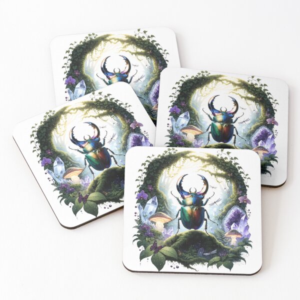 Item preview, Crystal Grove with Rainbow Rhinoceros Beetle designed and sold by Neural-canvas.