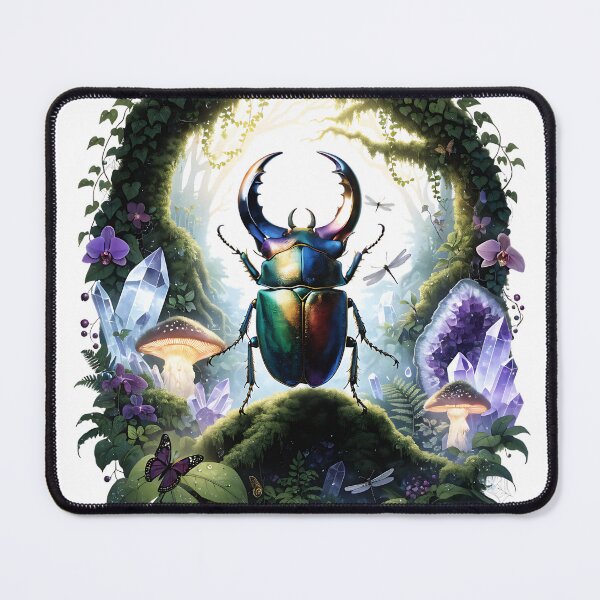 Item preview, Crystal Grove with Rainbow Rhinoceros Beetle designed and sold by Neural-canvas.