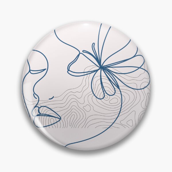 Item preview, Minimalist Line Art Woman's Face with Butterfly and Topographic Background designed and sold by TheCnvsstdFinds.