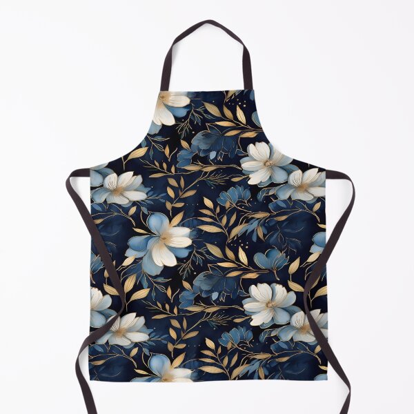 Item preview, A Vibrant and Elegant Botanical Bloom of Floral Flowers and Leaves Repeating Seamless Pattern Against a Deep Navy Background designed and sold by Matt_Smith.