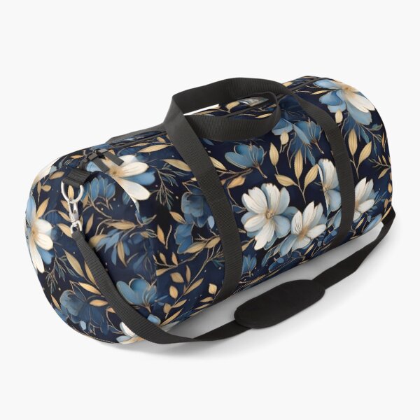 Item preview, A Vibrant and Elegant Botanical Bloom of Floral Flowers and Leaves Repeating Seamless Pattern Against a Deep Navy Background designed and sold by Matt_Smith.