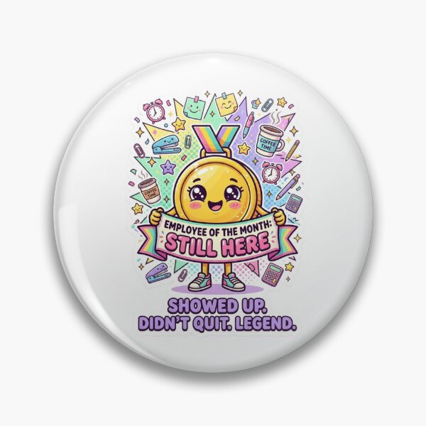 Item preview, Employee of the Month Still Here Funny Sticker | Showed Up Didn't Quit Legend | Funny Coworker Gift | Office Humor Sticker designed and sold by Felominadigitalco.
