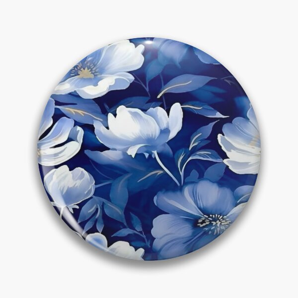 Item preview, A Vibrant and Elegant Botanical Bloom of Floral Flowers and Leaves Repeating Seamless Pattern Against a Deep Navy Background designed and sold by Matt_Smith.