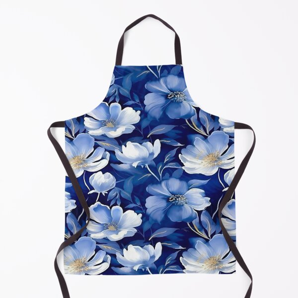 Item preview, A Vibrant and Elegant Botanical Bloom of Floral Flowers and Leaves Repeating Seamless Pattern Against a Deep Navy Background designed and sold by Matt_Smith.